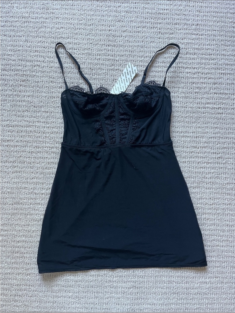 Urban Outfitters Black Lace-Trim Slip Dress